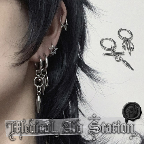 不对称铆钉钛钢耳环耳钉