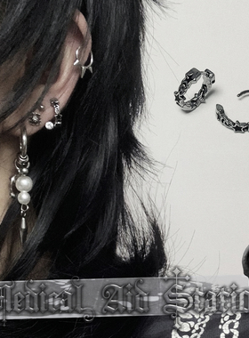 【MAS救护所】钛钢小耳环星星不规则 烤漆 朋克亚文化 无性别男女