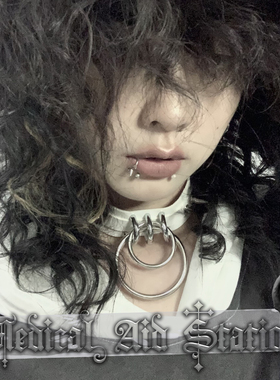 【MAS救护所】朋克风铆钉圆环项圈 choker pu仿皮饰品无性别配饰