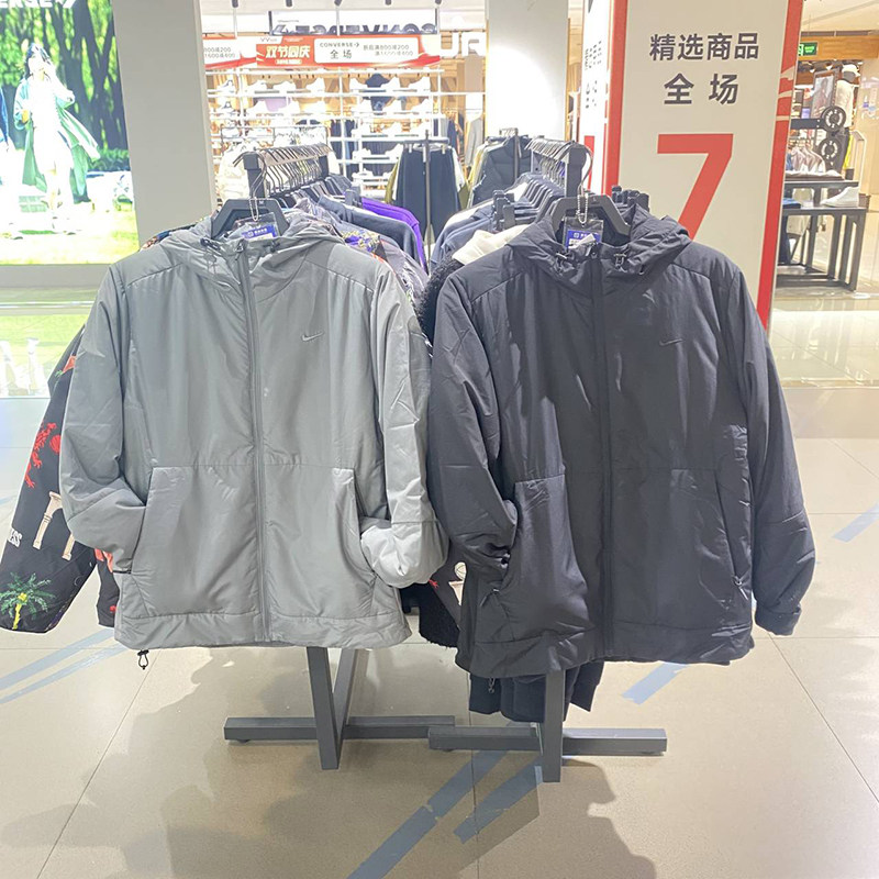 正品Nike/耐克冬新款男运动休闲连帽保暖防风夹克棉服外套FB7545
