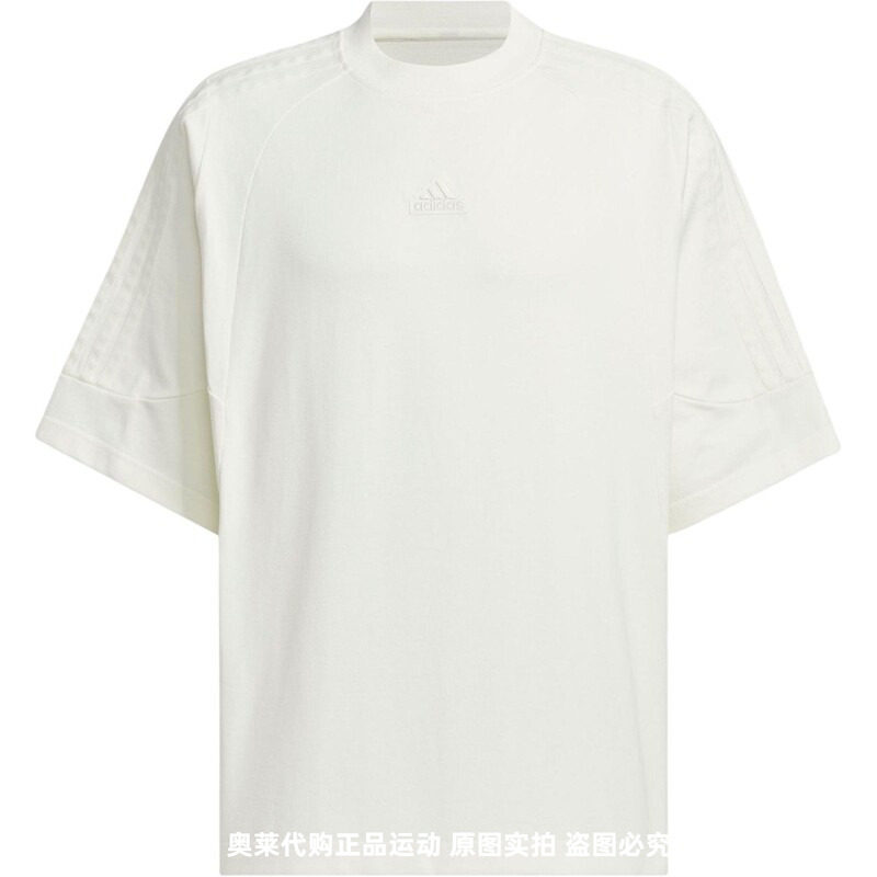 adidas阿迪达斯短袖男女三条纹宽松圆领T恤上衣JI6643