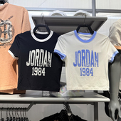 T恤 耐克JORDAN女25夏季 HJ0197 辣妹风短袖 露脐半袖 新款 高腰短款