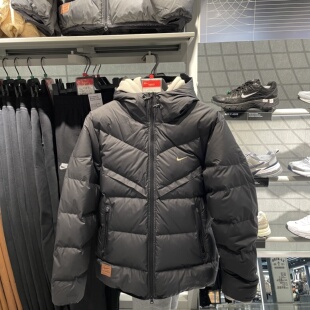Nike耐克羽绒服男外套短款2024冬新款连帽保暖防风夹克HQ4183-010