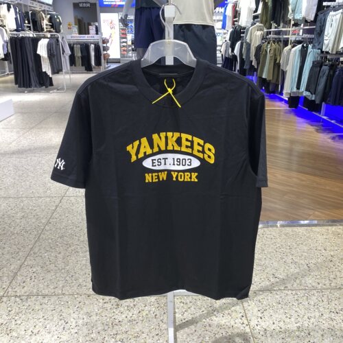 MLB短袖男女黑色新款运动服休闲宽松半袖T恤3ATSV0843-50BKS
