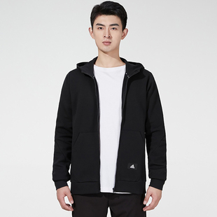 正品Adidas/阿迪达斯男子简约百搭针织连帽运动休闲外套 HA1416