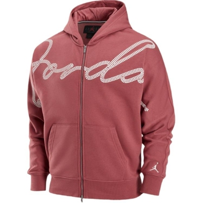 Jordan耐克2025春新款男加绒连帽衫印花休闲针织外套HF9296