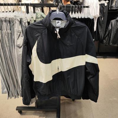 Nike耐克男女春夏薄款大勾运动立领梭织防风夹克外套FB7878-010