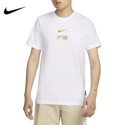 正品Nike/耐克百搭简约男子T恤秋款纯棉运动白色短袖 FD1245-100
