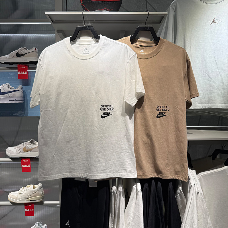 NIke耐克男短袖25夏新款印花纯棉针织圆领透气运动休闲T恤 HJ0775