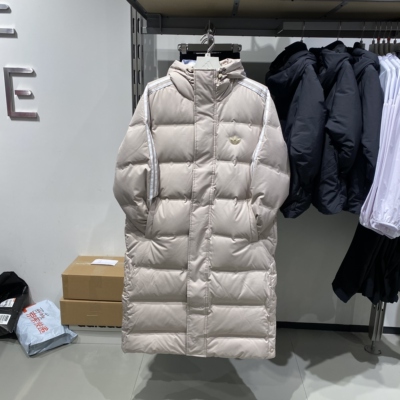 阿迪达斯三叶草冬季男女同款保暖长款羽绒服JD3750JD3749JJ4968