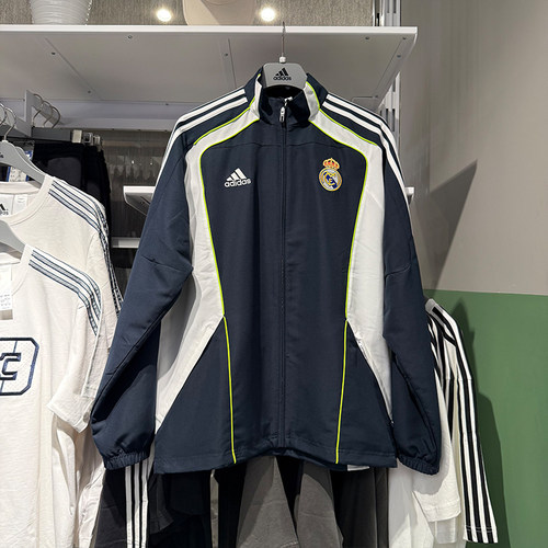 Adidas阿迪达斯男25夏新款皇马足球休闲运动立领夹克外套 JF2575