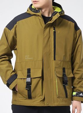 正品Adidas阿迪达斯外套男工装跑步运动休闲服连帽宽松夹克GP0989