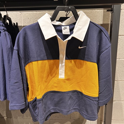 NIKE耐克女25秋季新款清爽撞色宽松休闲运动短袖POLO衫IB2154-410