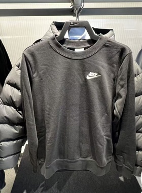 NIKE耐克女子薄绒保暖圆领卫衣冬季针织休闲刺绣套头衫DQ5474-010