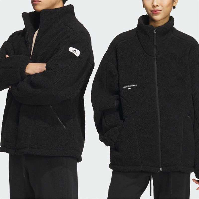 正品Adidas/阿迪达斯男女情侣款仿羊羔绒运动休闲夹克外套IQ1366,运动服/休闲服装,运动茄克/外套,淘宝优惠券,粉丝福利购,淘宝优惠卷