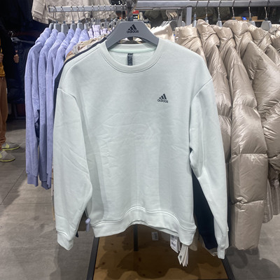 Adidas/阿迪达斯LABEL男女同款秋冬加绒保暖长袖卫衣套头衫IB2714