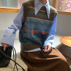 Two piece V-neck vest shirt for Hong Kong Women