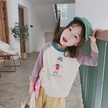 宽松圆领打底衫 上衣韩版 小女孩洋气童装 T恤2019秋季 女童长袖 新款