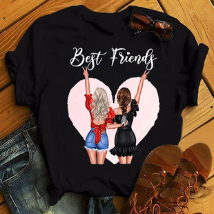 女士T恤百搭短袖 时尚 Shirt Best 好朋友闺蜜姐妹装 夏季 Friends