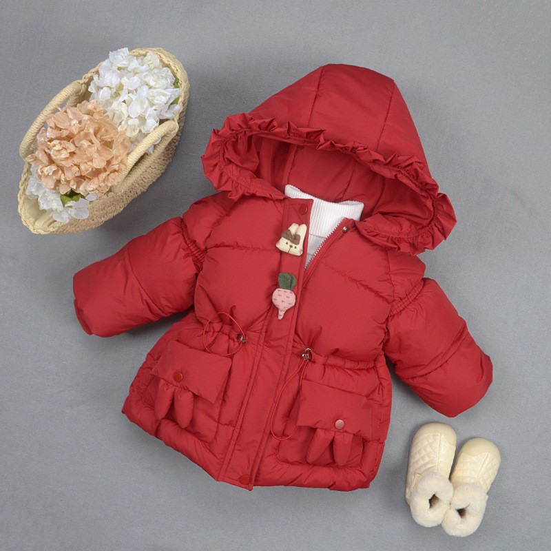 女童加绒加厚冬装洋气羽绒棉服潮