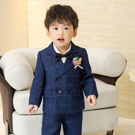 男童西装套装男孩春秋款男宝周岁礼服洋气英伦花童婚礼儿童小西服