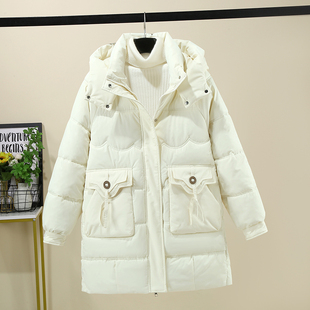 小香风羽绒棉服女2025新款中长款时尚百搭小个子冬季加厚棉袄外套