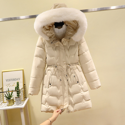 羽绒棉服外套女中长款冬季