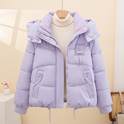 2025年新款冬季羽绒棉服女短款韩版修身连帽棉衣加厚百搭棉袄外套
