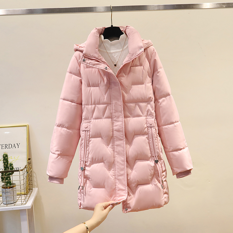 羽绒棉服女冬季2025新款加厚洋气百搭中长款棉衣可脱卸帽棉袄外套