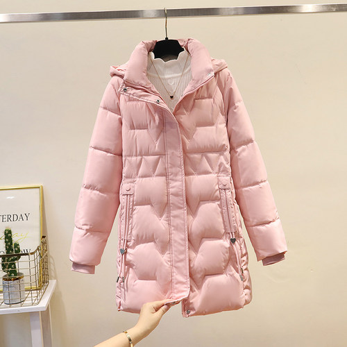 羽绒棉服女冬季2025新款加厚洋气百搭中长款棉衣可脱卸帽棉袄外套