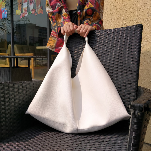 单肩韩版纯色极简风托特包