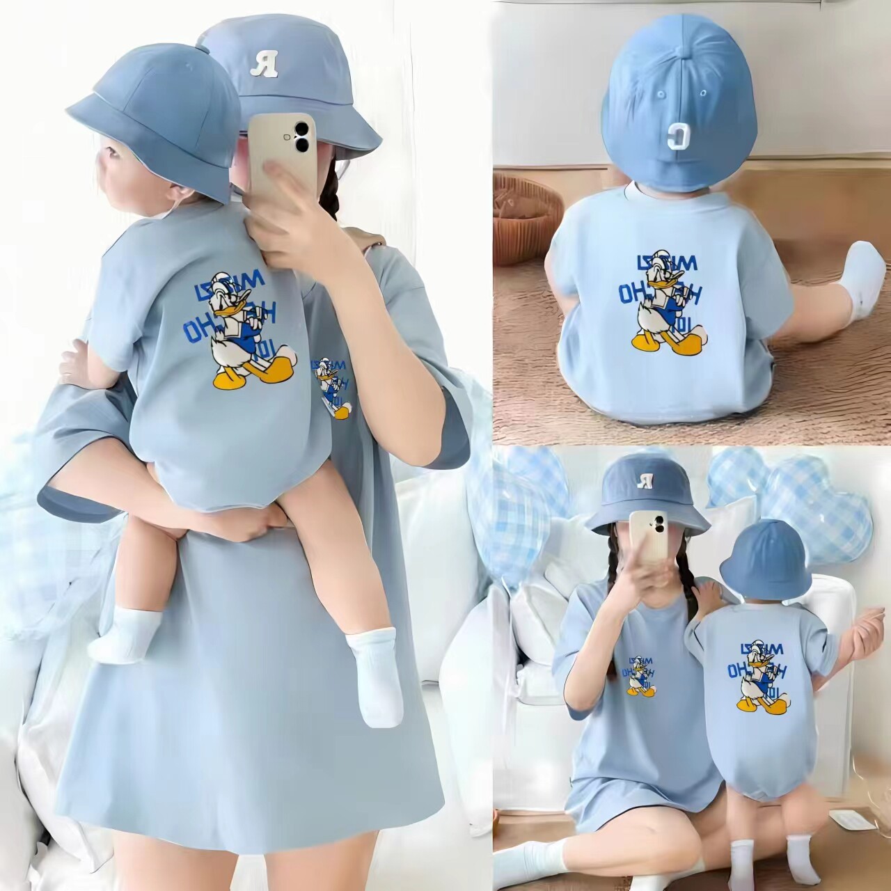 拍照亲子装夏短袖t恤小月龄一家三口婴儿外出服百天周岁全家福