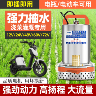 直流潜水泵12V24V48V60伏户外小型电瓶车抽水泵农田浇地灌溉神器