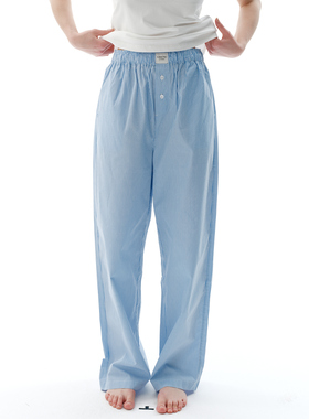 FORRETRO 春夏经典条纹休闲家居睡裤纯棉长裤情侣家居服可外穿