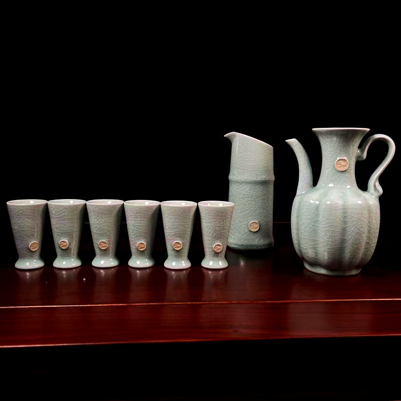 杨林鹏汝瓷酒具陶瓷酒具套装酒壶分酒器白酒杯黄酒烈酒酒盅汝窑