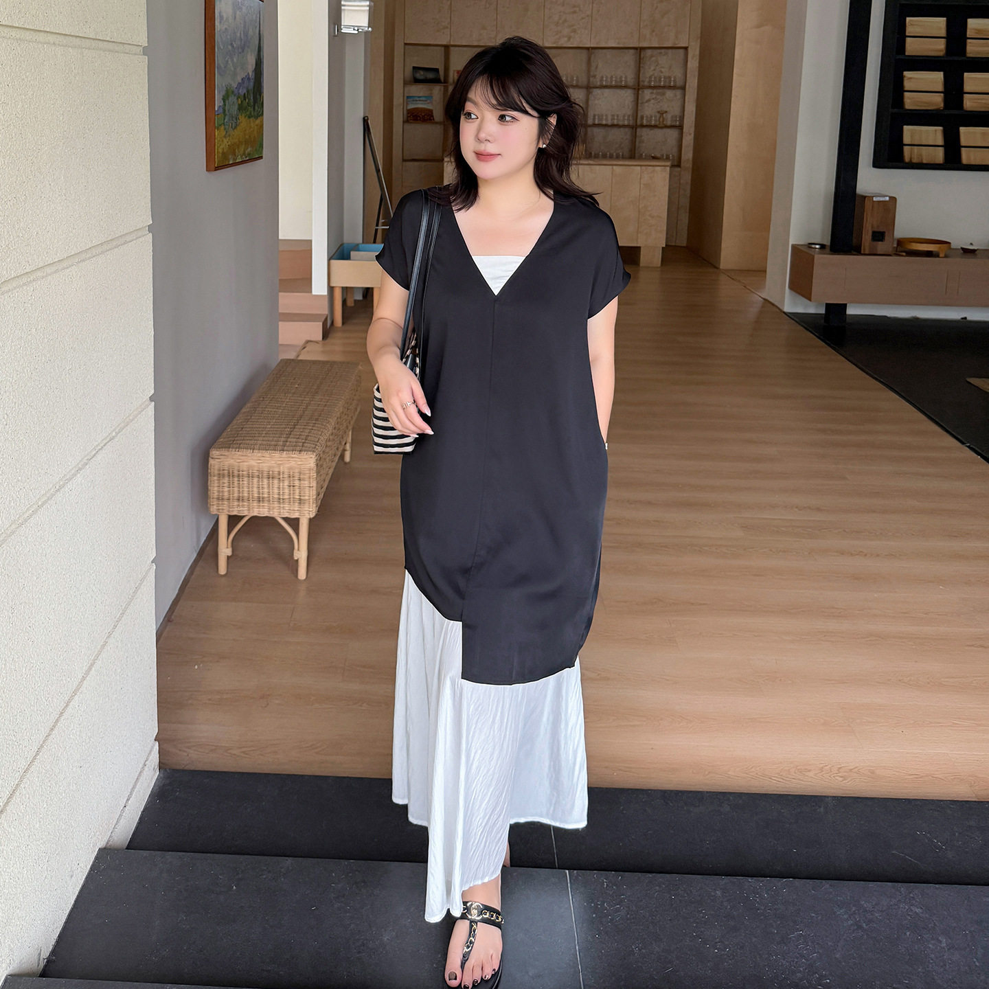 沐钧大码女装法式赫本风套装2026夏轻熟风质感叠穿两件套224849