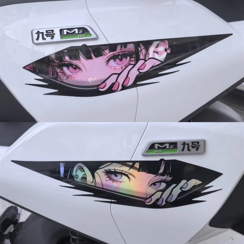 适用九号M95c85cN90E100200PNzMzMIX贴纸动漫眼睛二次元反光车贴