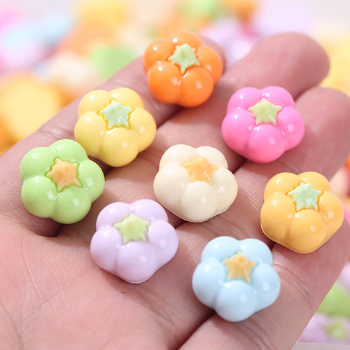 实色亮面多彩小南瓜 diy奶油胶手机壳发夹头饰水杯贴头绳树脂饰品