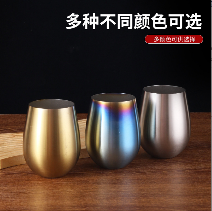 家用食品级304不锈钢水杯带手柄儿童杯子啤酒杯口杯茶杯