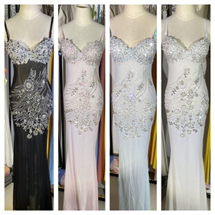 夜店酒吧KTV车模特走秀演出服佳丽足浴超级显胸大透视性感晚礼服