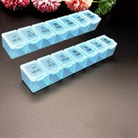 The medicine box is a portable food-grade mini large-capacity Chinese and English seven-compartment medicine storage box for 7 days a week thumbnail 4