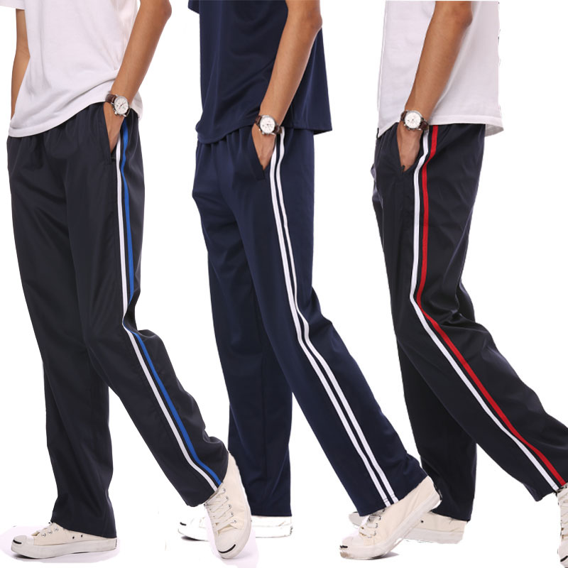 秋冬藏蓝学生两条杠宽松厚校服裤