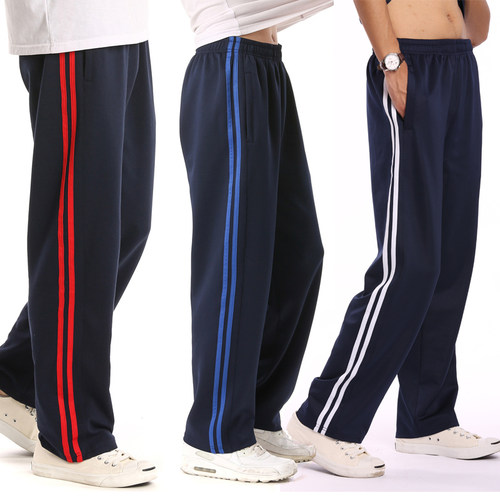 秋冬二道杠学生纯棉厚款校服裤子