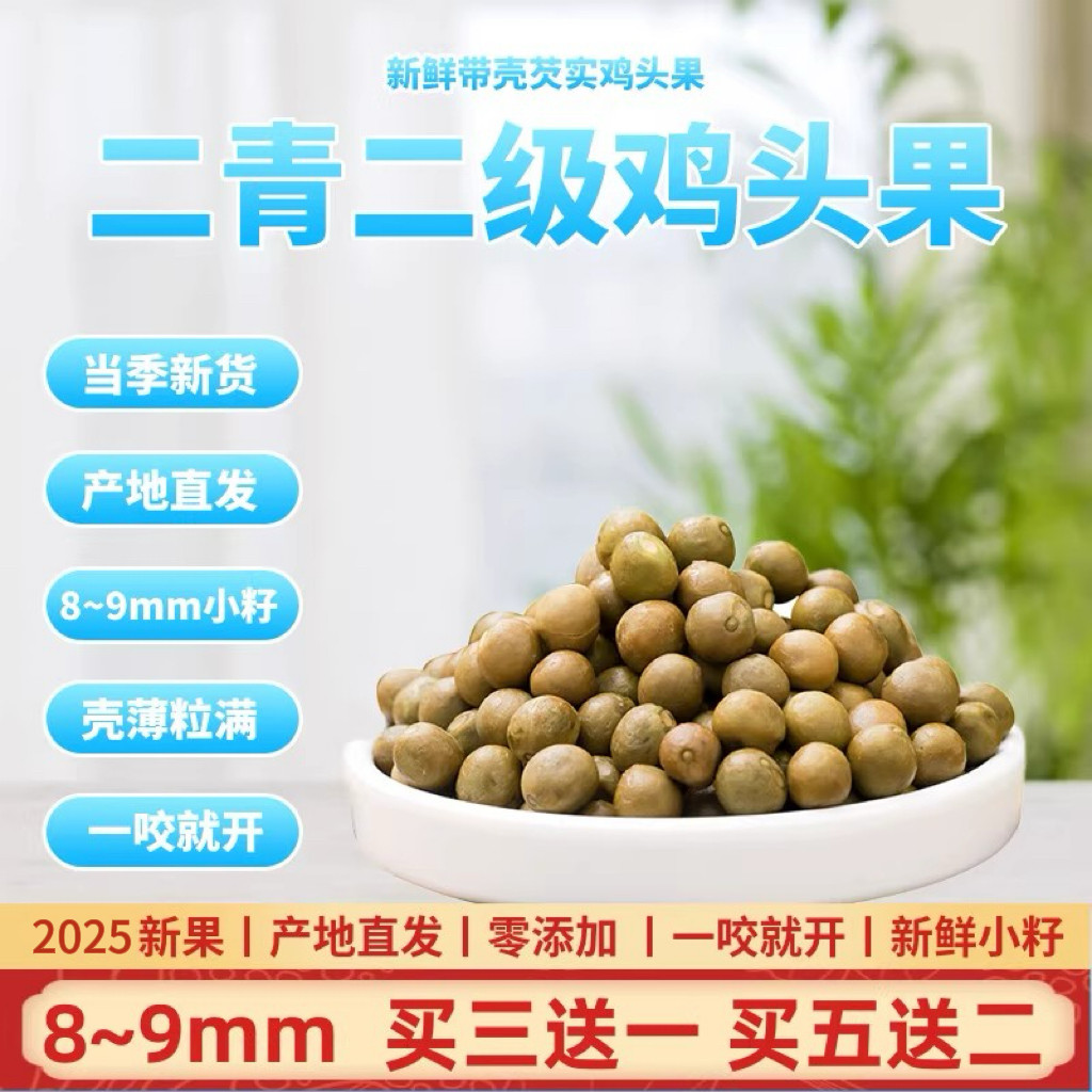 2025天长龙岗野生新鲜鸡头米鸡头果带壳芡实茨实二青二级500g小籽