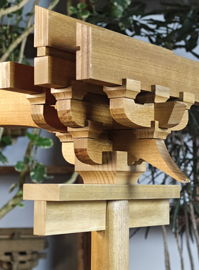 宋式四铺古建模型作直销实木摆件
