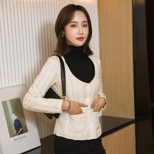 羽绒内胆女轻薄修身 羽绒服 保暖隐形打底马甲无领内穿搭配大衣短款