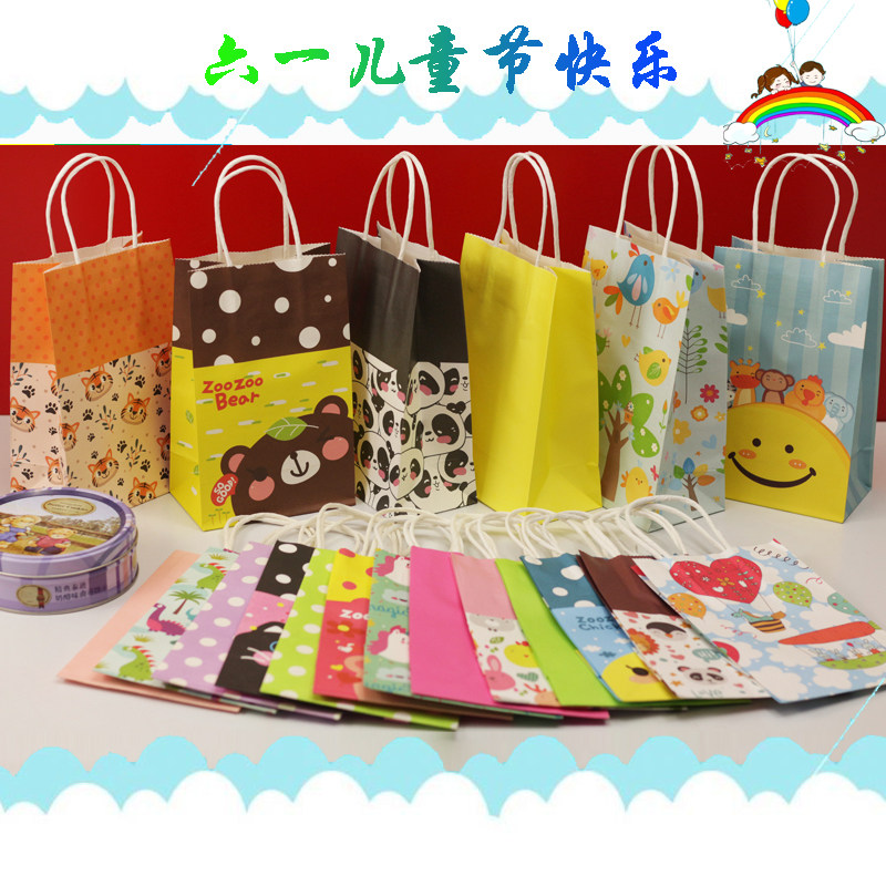 六一儿童节手提袋礼物包装纸袋韩版现货纸袋礼品纸袋子包邮