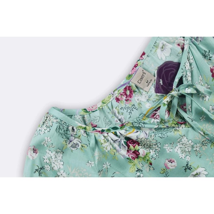 达尔丽女士碎花系带睡衣套装田园风家居服