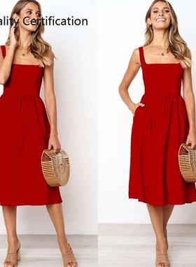 Summer Ruched Slip  Sundresses 2020 Ladies White Black