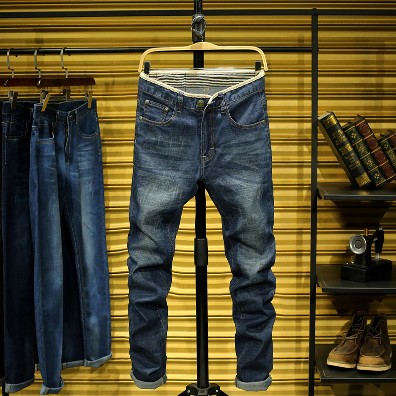 牛仔裤男孩宽松直筒宽裤脚中学生大脚裤黑色长裤子肥腿宽脚青少年